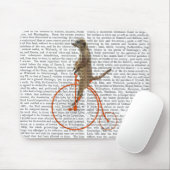 Meerkat auf Orange Penny Farthing Mousepad (Mit Mouse)