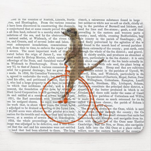 Meerkat auf Orange Penny Farthing Mousepad (Vorne)