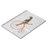 Meerkat auf Orange Penny Farthing Notizblock (Linke Seite)