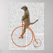 Meerkat auf Orange Penny Farthing Poster (Vorne)
