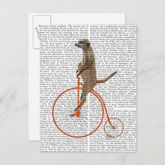 Meerkat auf Orange Penny Farthing Postkarte (Vorne/Hinten)