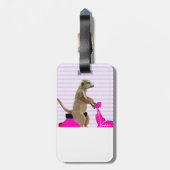 Meerkat auf rosa Moped 2 Gepäckanhänger (Rückseite vertikal)