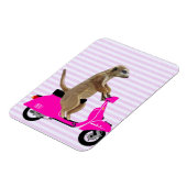 Meerkat auf rosa Moped 2 Magnet (Linke Seite)