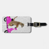Meerkat auf rosa Moped Gepäckanhänger (Vorderseite horizontal)