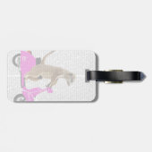 Meerkat auf rosa Moped Gepäckanhänger (Rückseite horizontal)