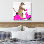 Meerkat auf rosa Moped Leinwanddruck (Insitu (Schlafzimmer))