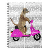 Meerkat auf rosa Moped Notizblock (Vorderseite)