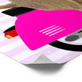 Meerkat auf rosa Moped Poster (Ecke)