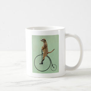Meerkat auf schwarzem Penny-Farthing 2 Kaffeetasse