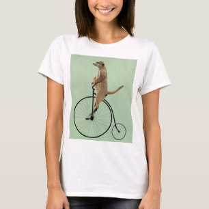 Meerkat auf schwarzem Penny-Farthing 2 T-Shirt