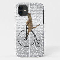Meerkat auf schwarzem Penny-Farthing