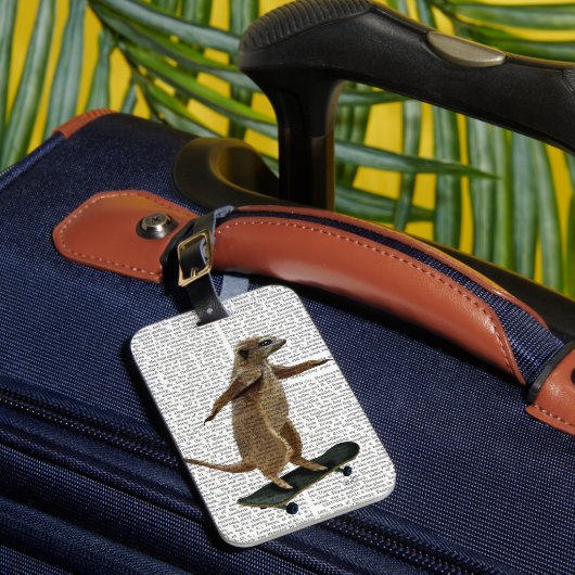 Meerkat auf Skateboard 2 Gepäckanhänger (Vorderseite Insitu 1)
