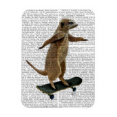 Meerkat auf Skateboard 2 Magnet (Vertikal)