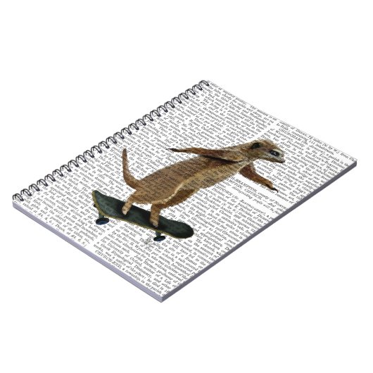 Meerkat auf Skateboard 2 Notizblock (Linke Seite)