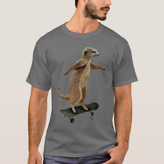 Meerkat auf Skateboard 2 T-Shirt (Vorderseite)