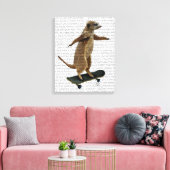 Meerkat auf Skateboard Leinwanddruck (Insitu (Wohnzimmer))