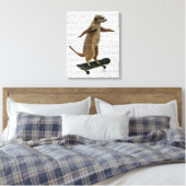 Meerkat auf Skateboard Leinwanddruck (Insitu (Schlafzimmer))