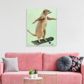 Meerkat auf Skateboard Leinwanddruck (Insitu (Wohnzimmer))