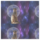 Meerkat auf Vollmondnacht, Stoff (Nahaufnahme)