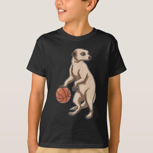 Meerkat Basketball-Spieler Basketball T-Shirt (Vorderseite)