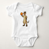 Meerkat bei Basketball Sports Baby Strampler (Vorderseite)