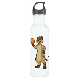 Meerkat bei Basketball Sports Edelstahlflasche