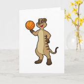 Meerkat bei Basketball Sports Karte (Gelbe Blume)