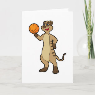 Meerkat bei Basketball Sports Karte