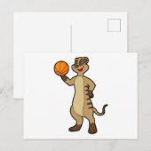 Meerkat bei Basketball Sports Postkarte (Vorne/Hinten)