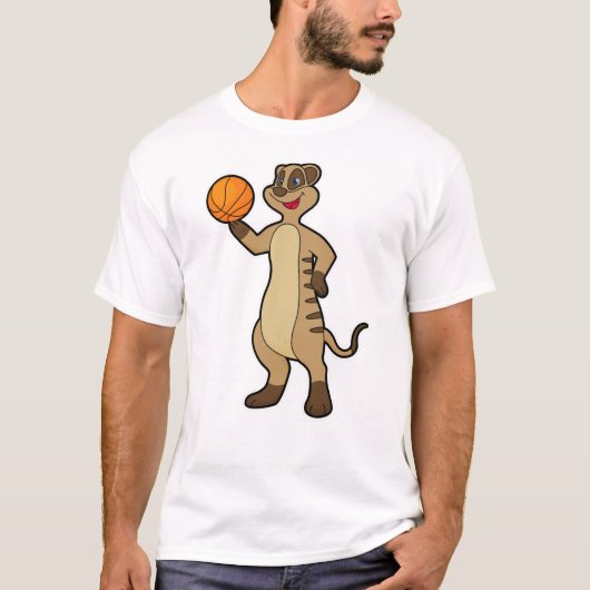 Meerkat bei Basketball Sports T-Shirt (Vorderseite)