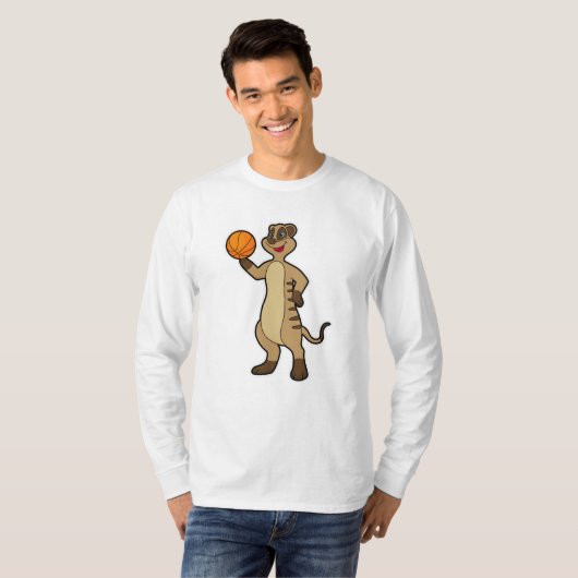 Meerkat bei Basketball Sports T-Shirt (Vorne ganz)