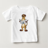 Meerkat bei Reading a Newspapier Baby T-shirt (Vorderseite)