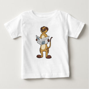 Meerkat bei Reading a Newspapier Baby T-shirt