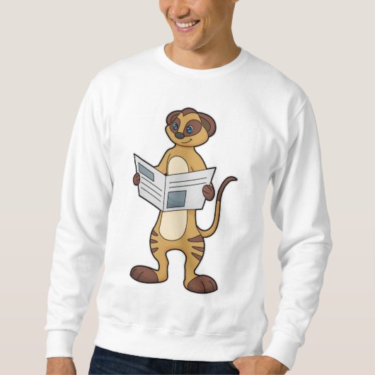 Meerkat bei Reading a Newspapier Sweatshirt (Vorderseite)
