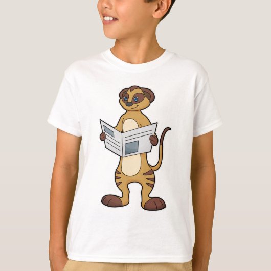 Meerkat bei Reading a Newspapier T-Shirt (Vorderseite)