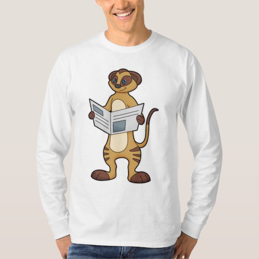 Meerkat bei Reading a Newspapier T-Shirt (Vorderseite)