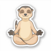 Meerkat bei Yoga Meditation Aufkleber (Vorderseite)