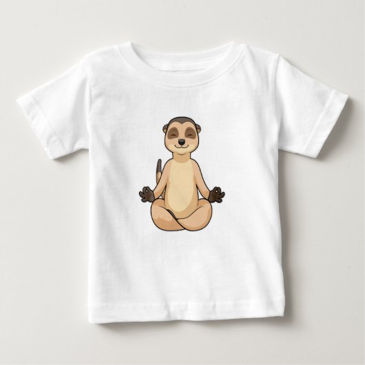 Meerkat bei Yoga Meditation Baby T-shirt (Vorderseite)