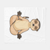 Meerkat bei Yoga Meditation Fleecedecke (Vorderseite (Horizontal))