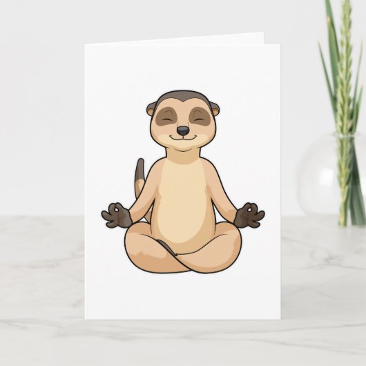 Meerkat bei Yoga Meditation Karte (Vorderseite)