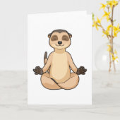 Meerkat bei Yoga Meditation Karte (Gelbe Blume)