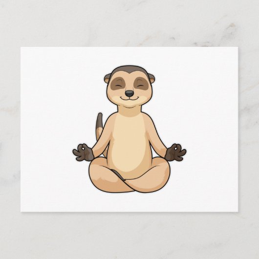 Meerkat bei Yoga Meditation Postkarte (Vorderseite)