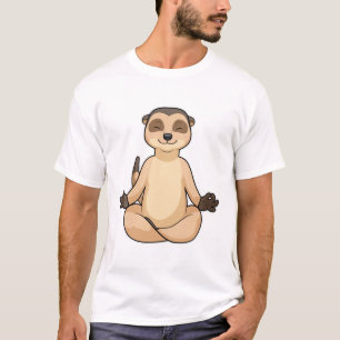 Meerkat bei Yoga Meditation T-Shirt
