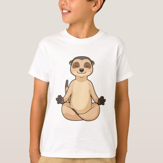 Meerkat bei Yoga Meditation T-Shirt (Vorderseite)