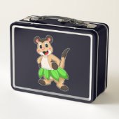 Meerkat beim Ballettanz Metall Brotdose (Rückseite)