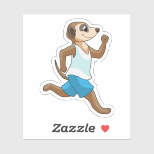 Meerkat beim Laufsport Aufkleber