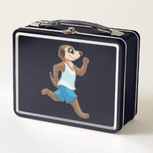 Meerkat beim Laufsport Metall Brotdose