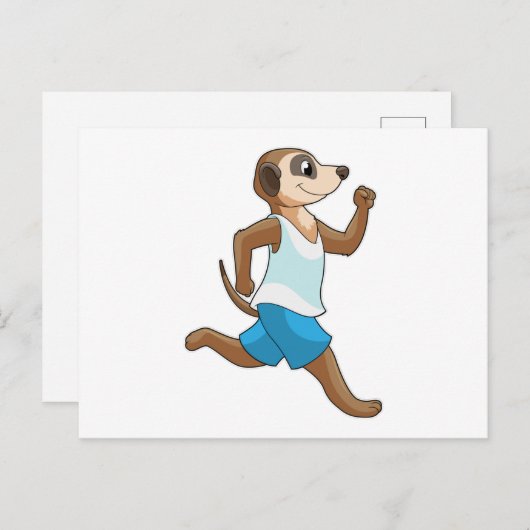 Meerkat beim Laufsport Postkarte (Vorne/Hinten)