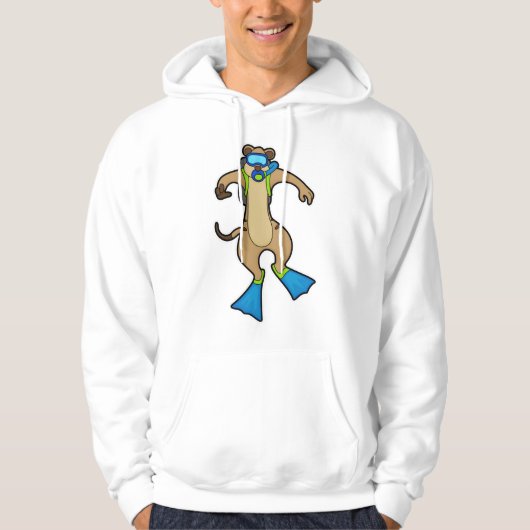 Meerkat beim Tauchen mit Schwimmbrille Hoodie (Vorderseite)