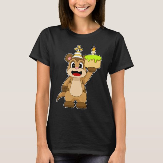 Meerkat Birthday Candle Cake T-Shirt (Vorderseite)
